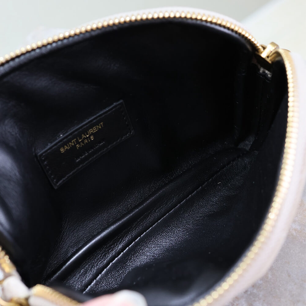 YSL GABY zipped pouch in suede