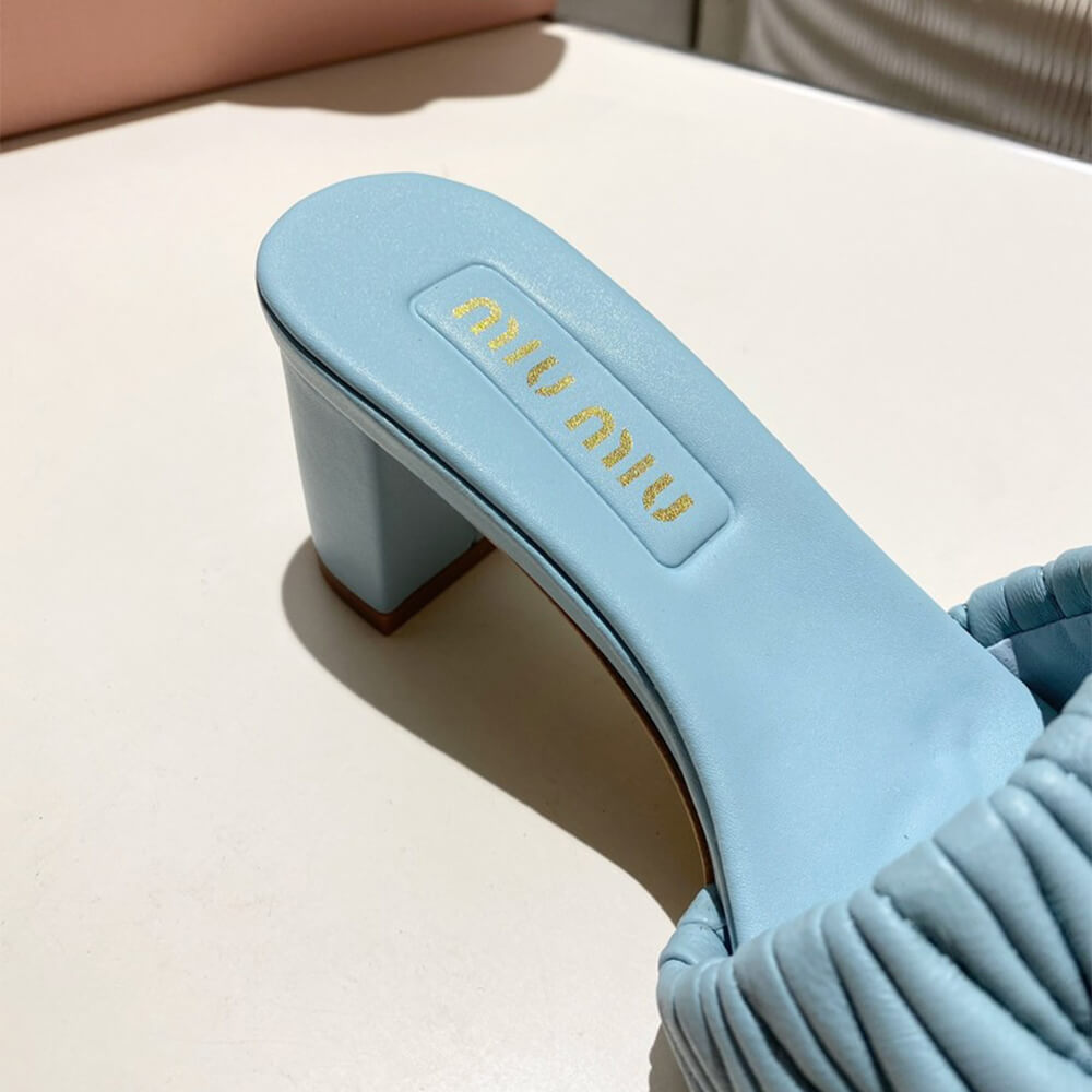 MiuMiu Matelass?? nappa leather slides