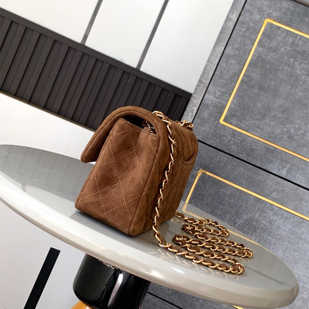 CHANEL SUEDE MINI FLAP BAG(HIGH-END GRADE)