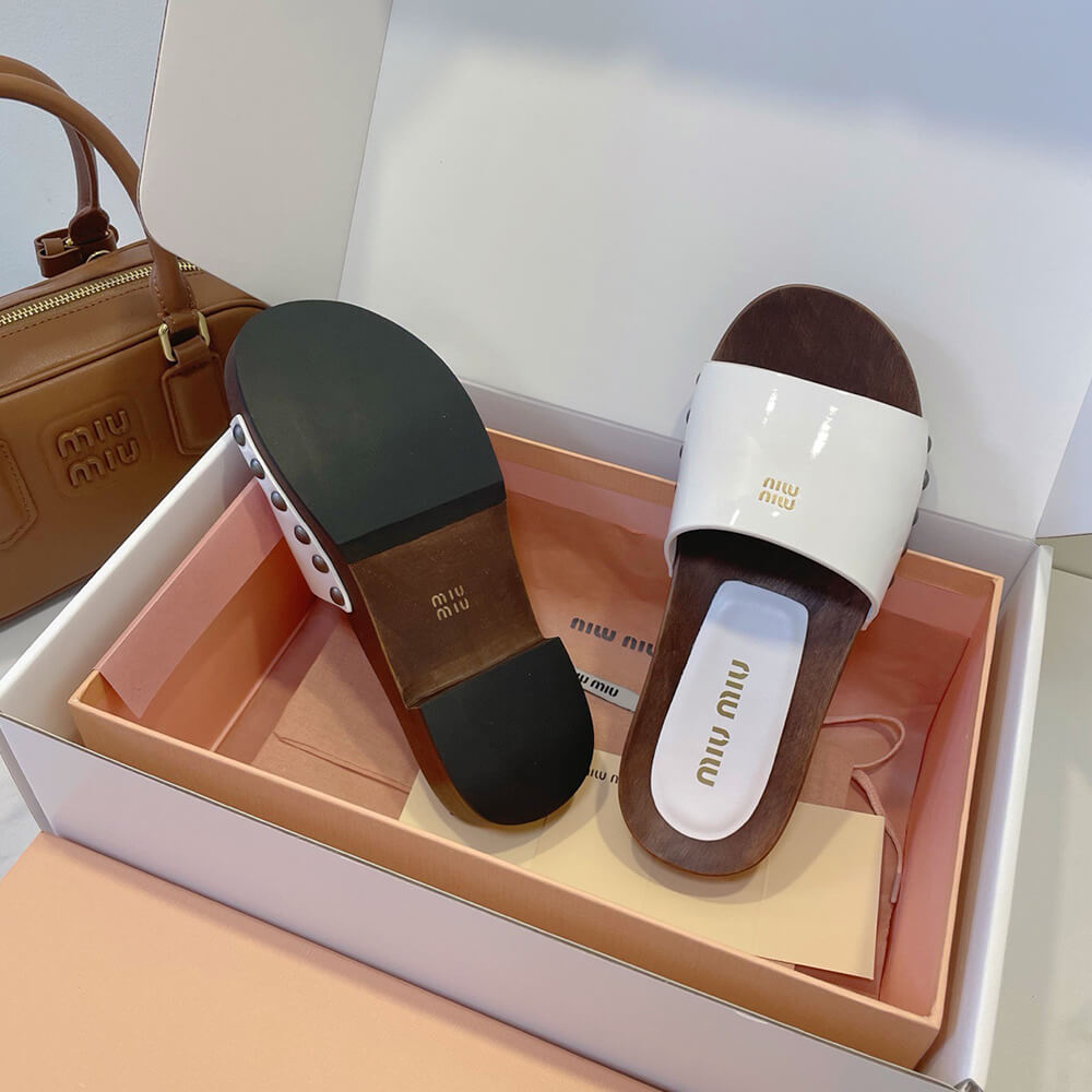 MiuMiu Patent leather clogs