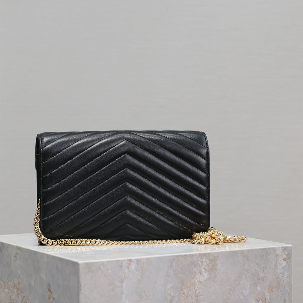 YSL cassandre chain wallet in lambskin