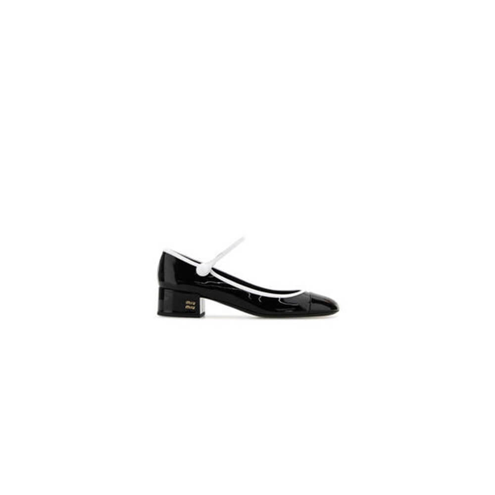 MiuMiu Two-tone patent leather Mary Jane pumps