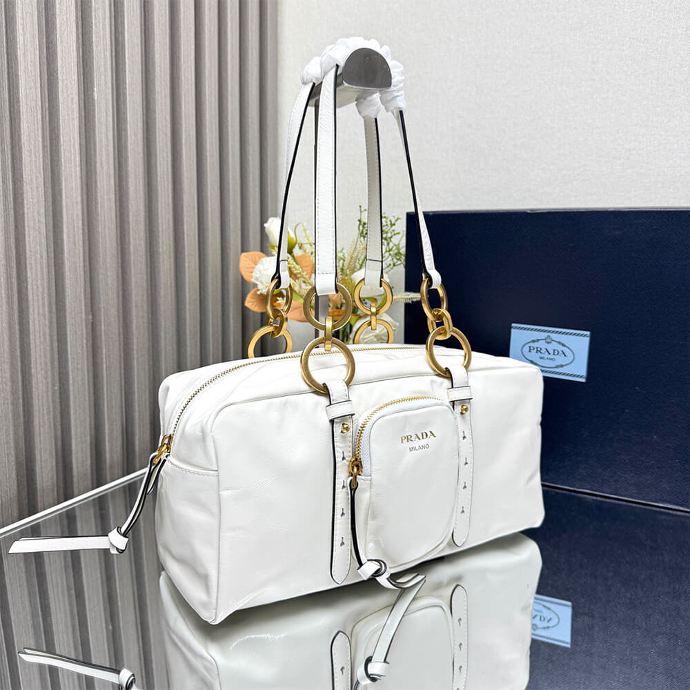 Prada Dangle medium leather top-handle bag(HIGH-END GRADE)