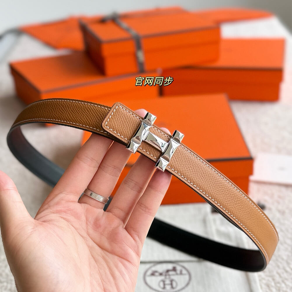 H Infini belt buckle   Reversible leather strap 24 mm