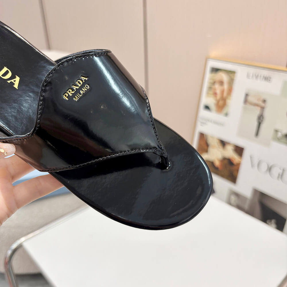 Prada Brushed leather thong sandals