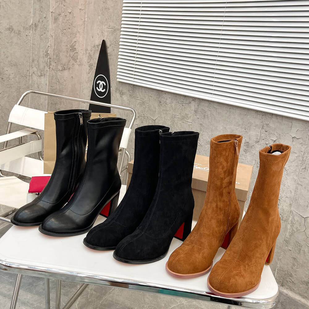 Christian Louboutin Strechadoxa 70 Suede Ankle Boots