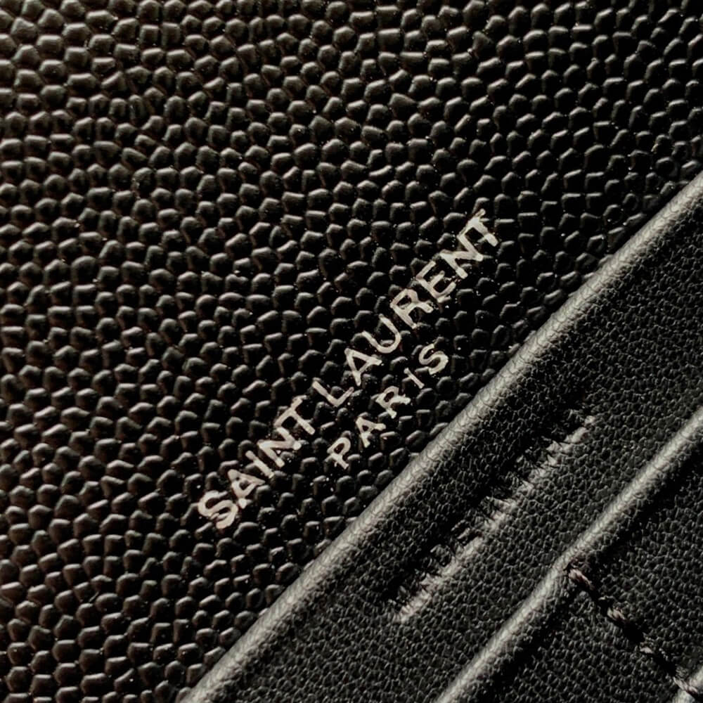 YSL cassandre envelope chain wallet in grain de poudre leather(High-end Grade)