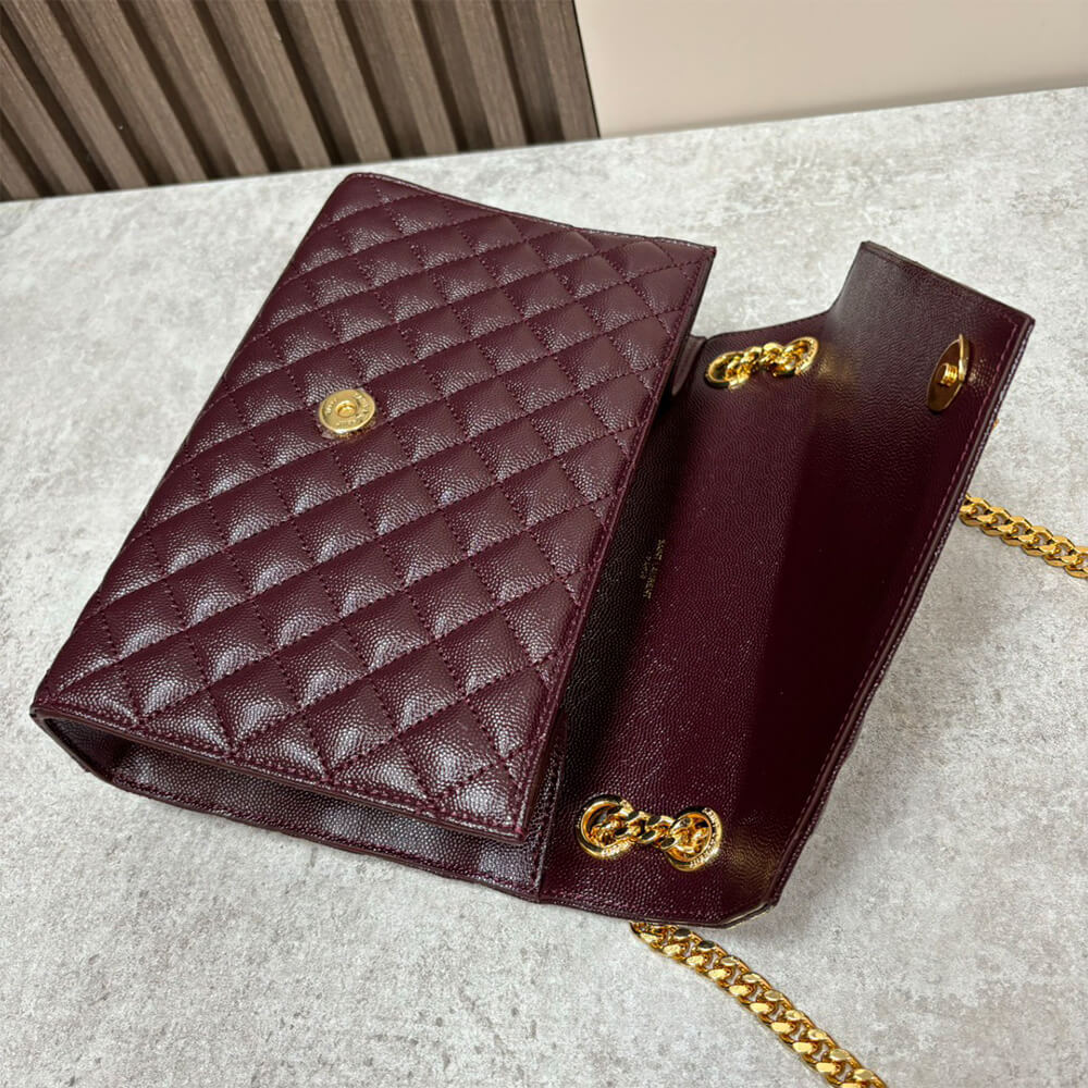 YSL envelope medium in grained leather