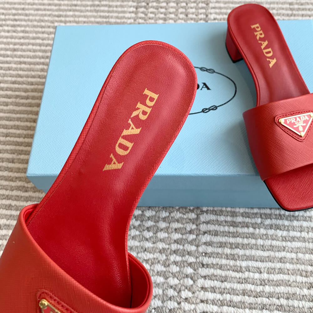 Prada Saffiano patent leather sandals