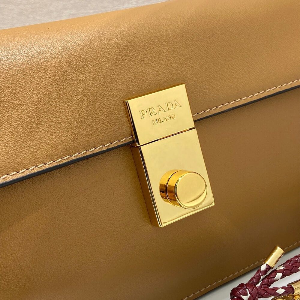 Prada Soft Sound small leather shoulder bag with charms(high-end grade)