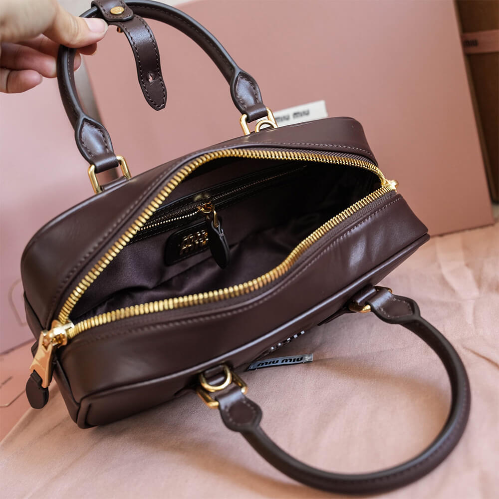 MIUMIU Medium Arcadie Leather Bag(HIGH-END GRADE)