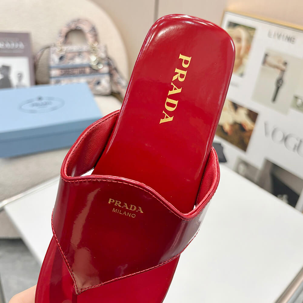 Prada Brushed leather thong sandals