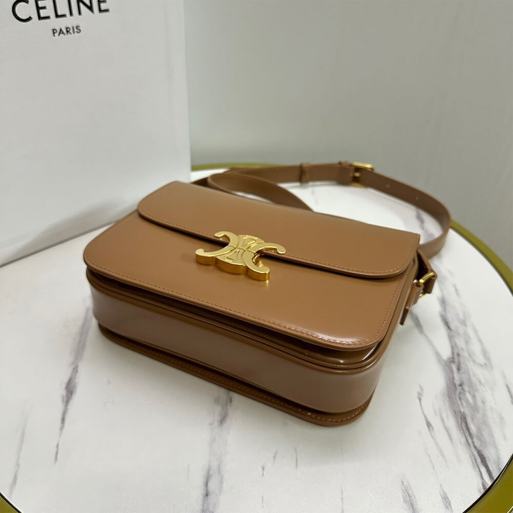 CELINE CLASSIQUE TRIOMPHE BAG in shiny calfskin(HIGH-END GRADE)