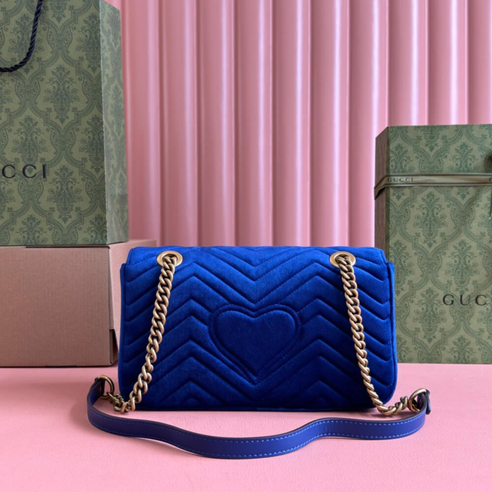 GG Velvet Small Marmont shoulder bag