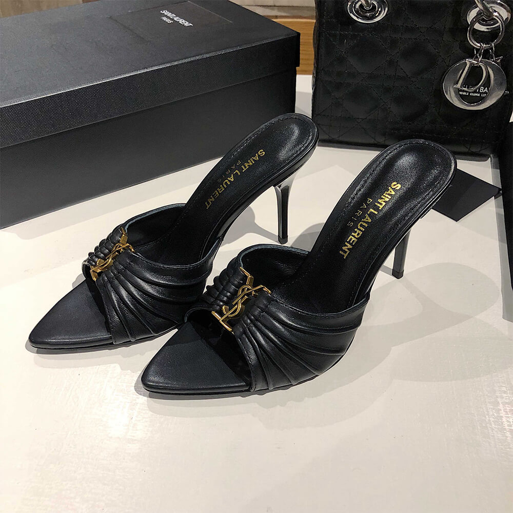 YSL  BABYLONE MULES IN SMOOTH LEATHER