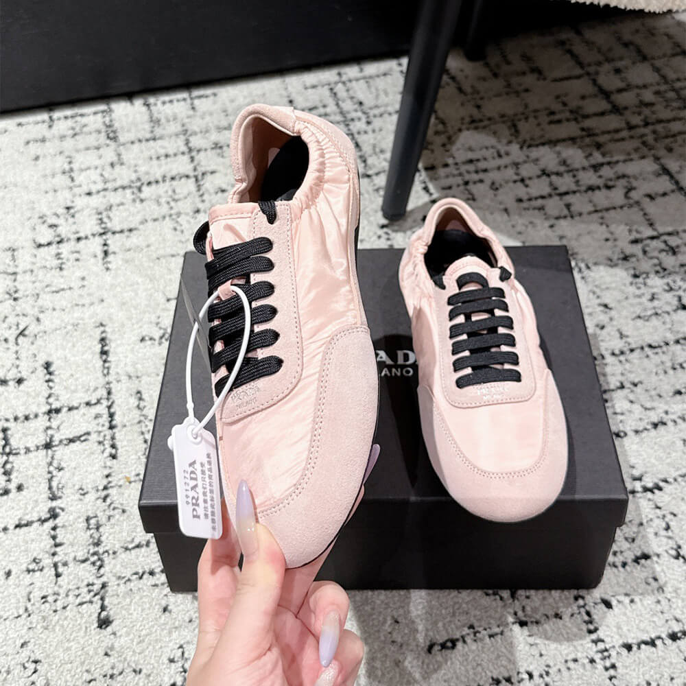 PRADA Collapse Re-Nylon and suede sneakers