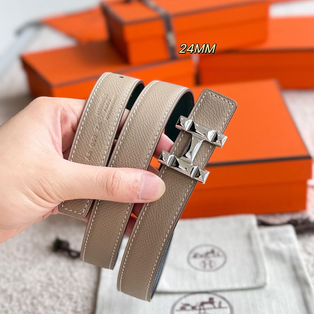 H Infini belt buckle   Reversible leather strap 24 mm