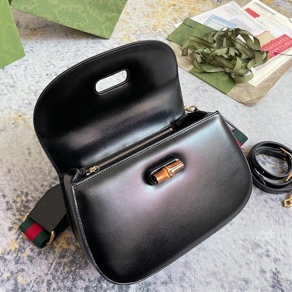 GUCCI BAMBOO 1947 JUMBO GG SMALL TOP HANDLE BAG
