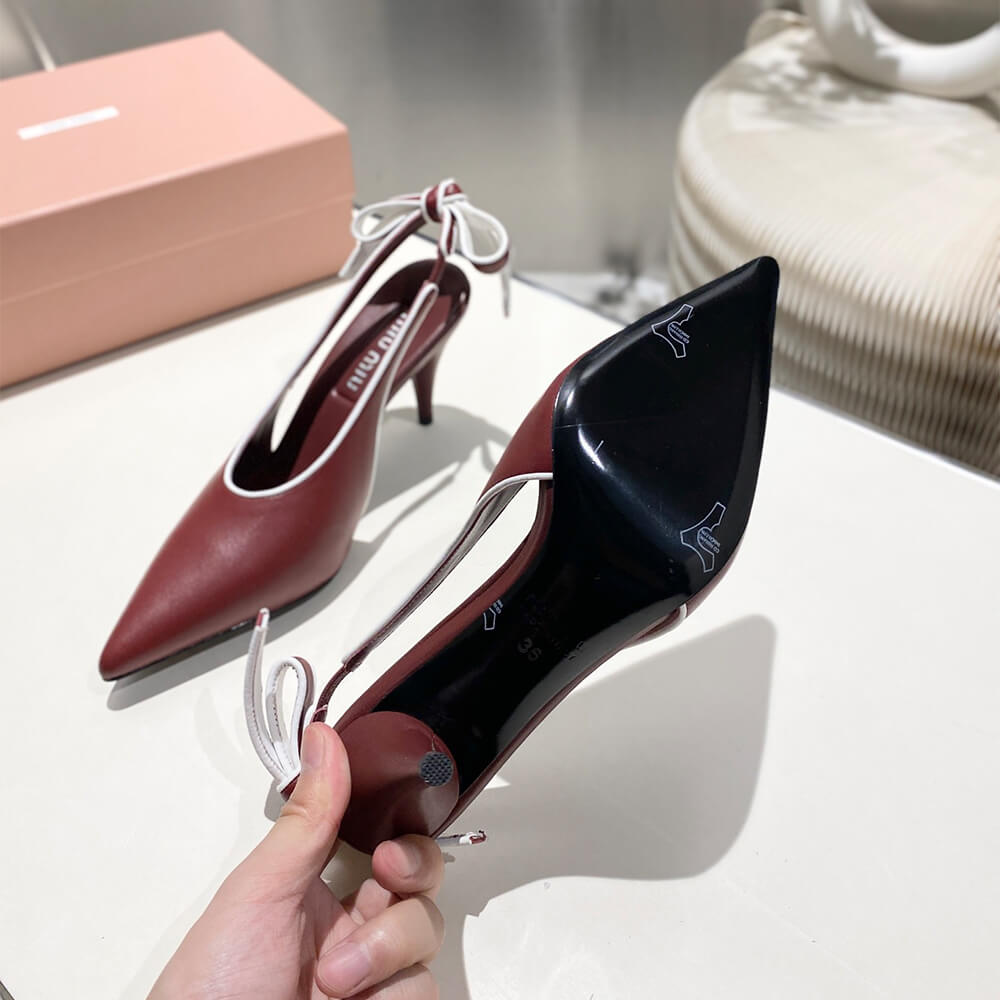 MiuMiu Nappa leather slingback pumps