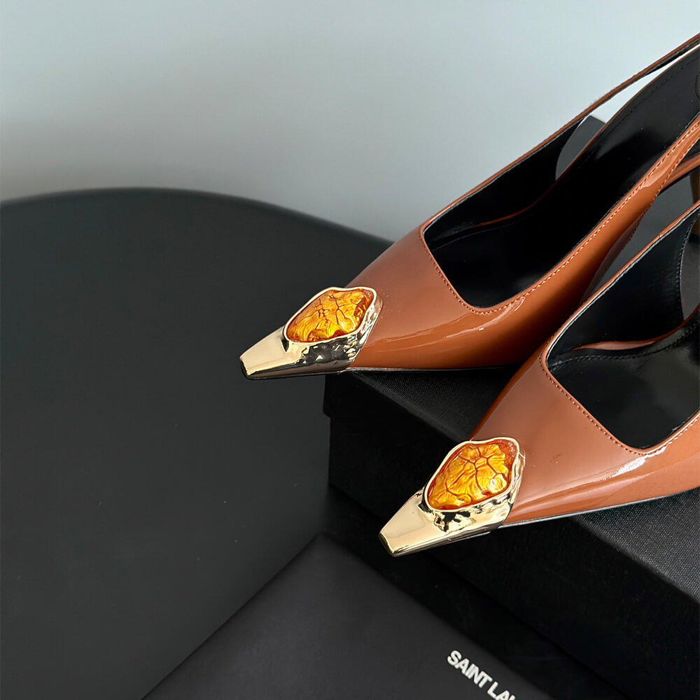YSL Loulou Slingback Pumps in Patent Leather