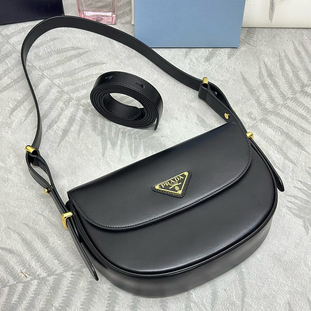 Prada Arque leather shoulder bag with flap