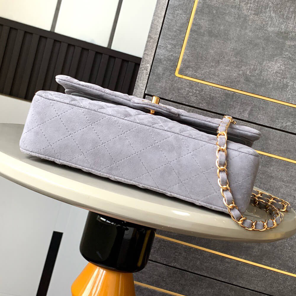 CHANEL Suede Classic Double Flap Handbag(HIGH-END GRADE)