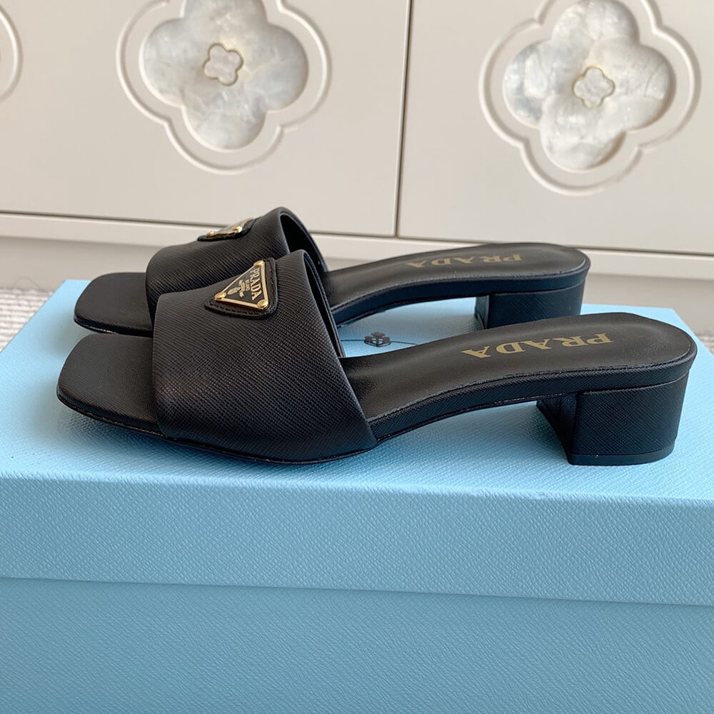 Prada Saffiano patent leather sandals