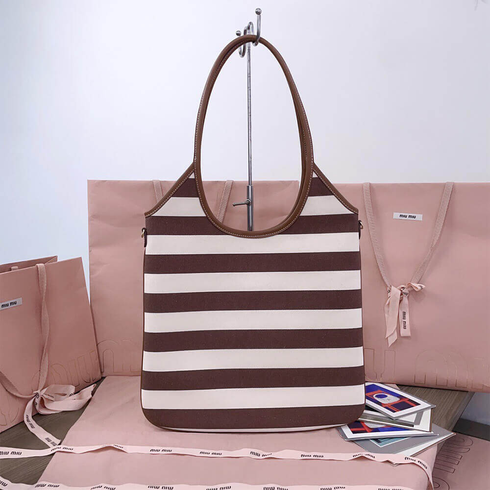 MIUMIU REGULAR IVY canvas and leather bag(HIGH-END GRADE)