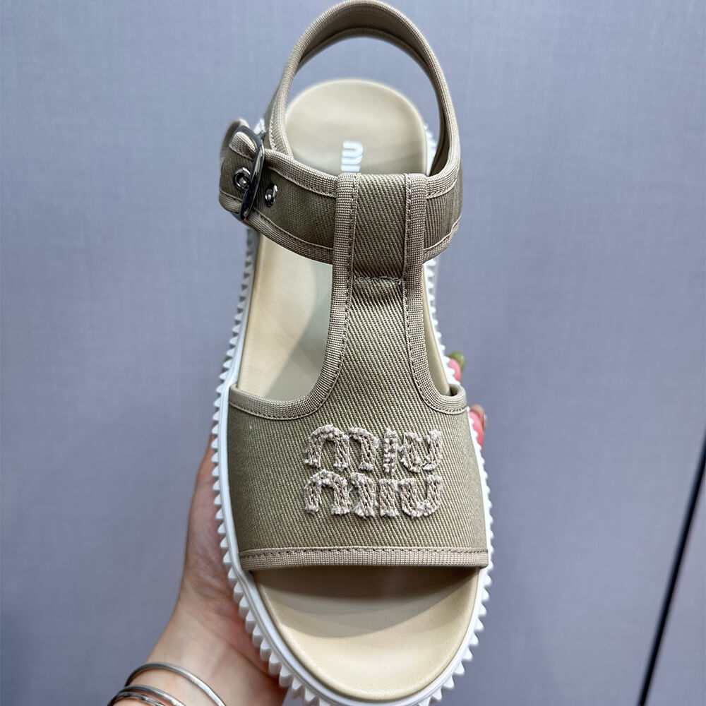 MiuMiu Denim flatform sandals