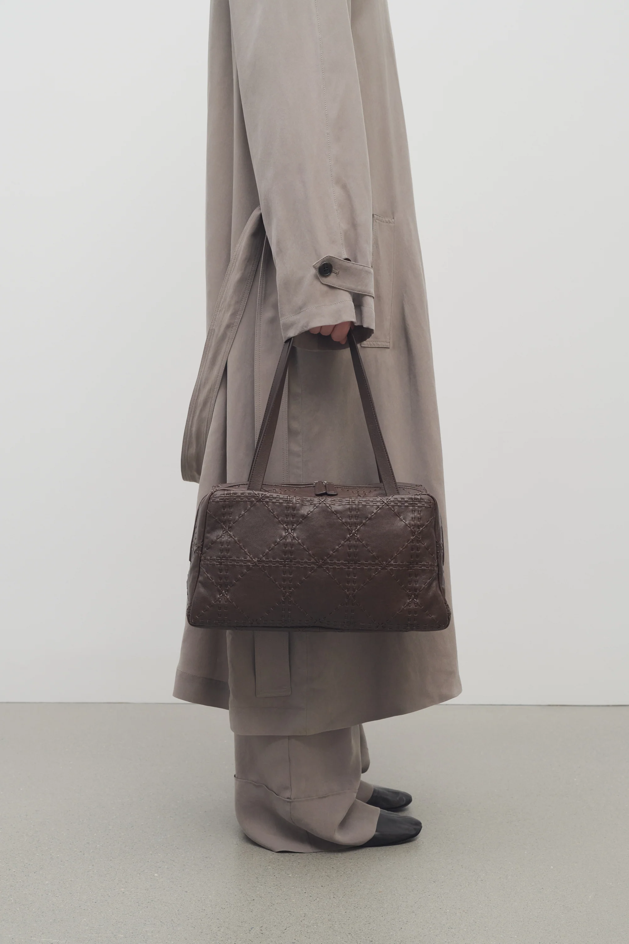 Astra Bowling Bag in Embroidered Leather